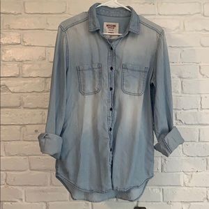 Boyfriend Fit Jean/Cotton Button-up Shirt 👔